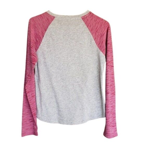 Danskin Womens LS Tee XL Pink Gray Love My Game Graphic Motivational Sportswear - Picture 3 of 4